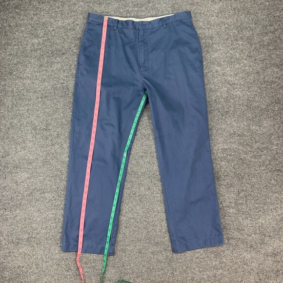 Cremieux Pants Mens 36x29 Cadet Blue Cotton Flat Front Belt Loops Straight Chino - Picture 6 of 14